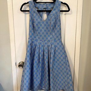 Banana Republic Blue and White Embroidered Dress